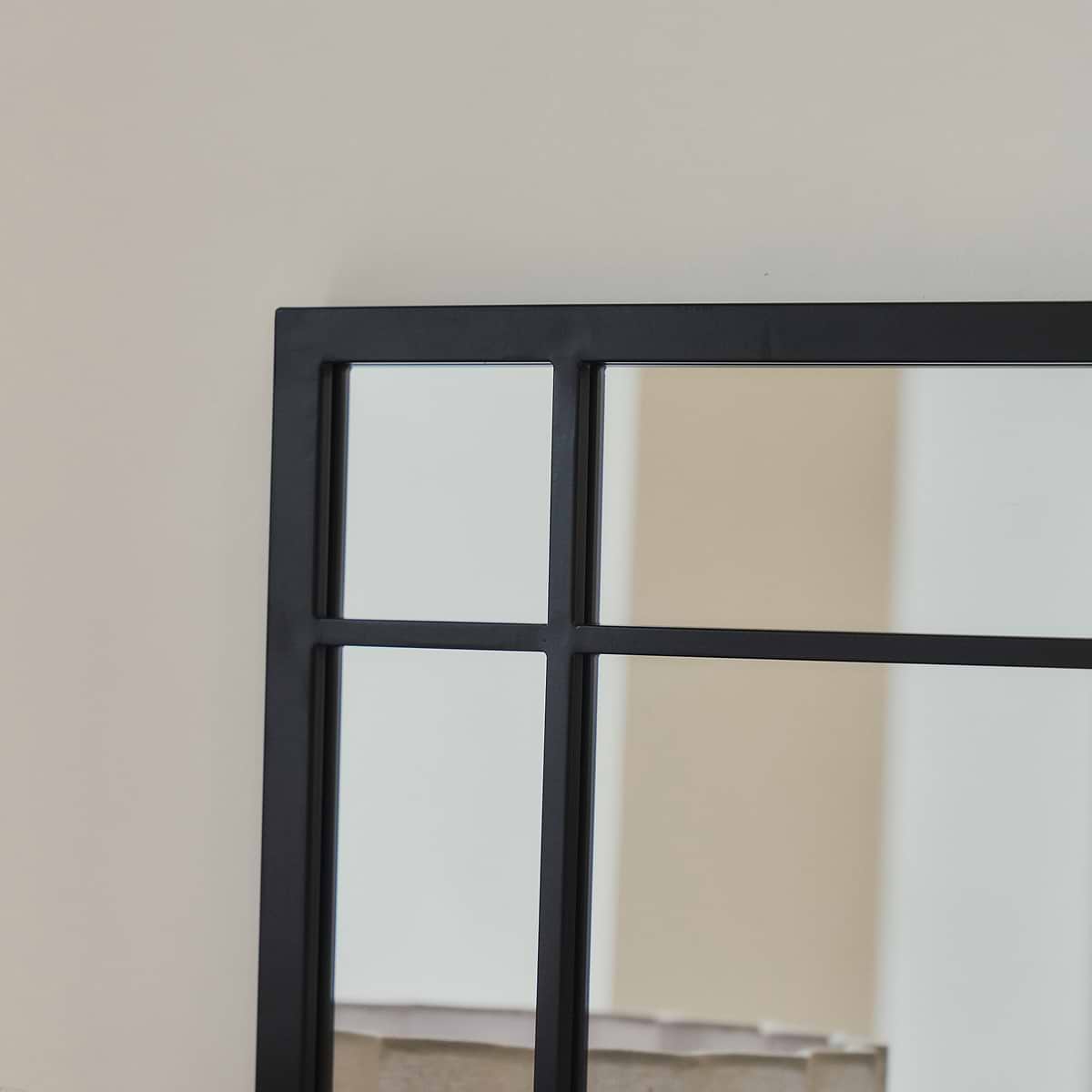 Bexley - Black Rectangular Metal Wall Mirror 100cm x 70cm