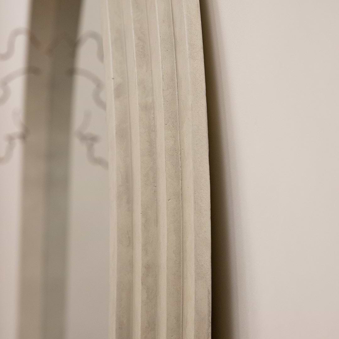 Full Length Arched Concrete Mirror alternate detail shot of unique stepped design