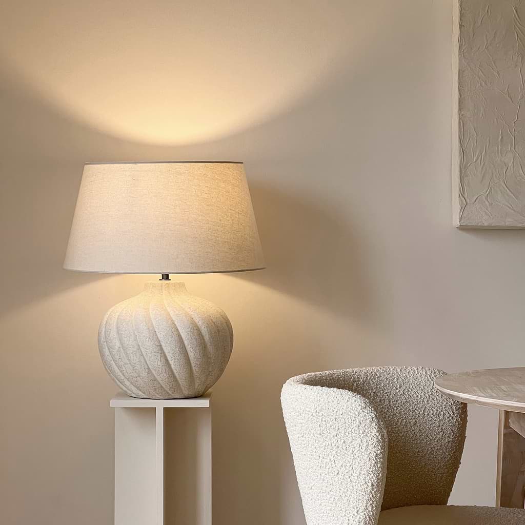Caprera Textured Ceramic Drum Shade Table Lamp