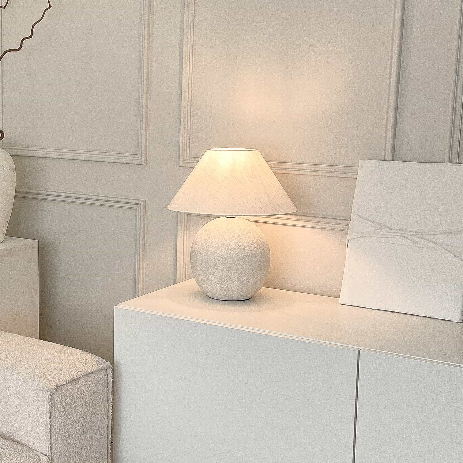 Corsica - Stone Ceramic Coolie Shade Table Lamp