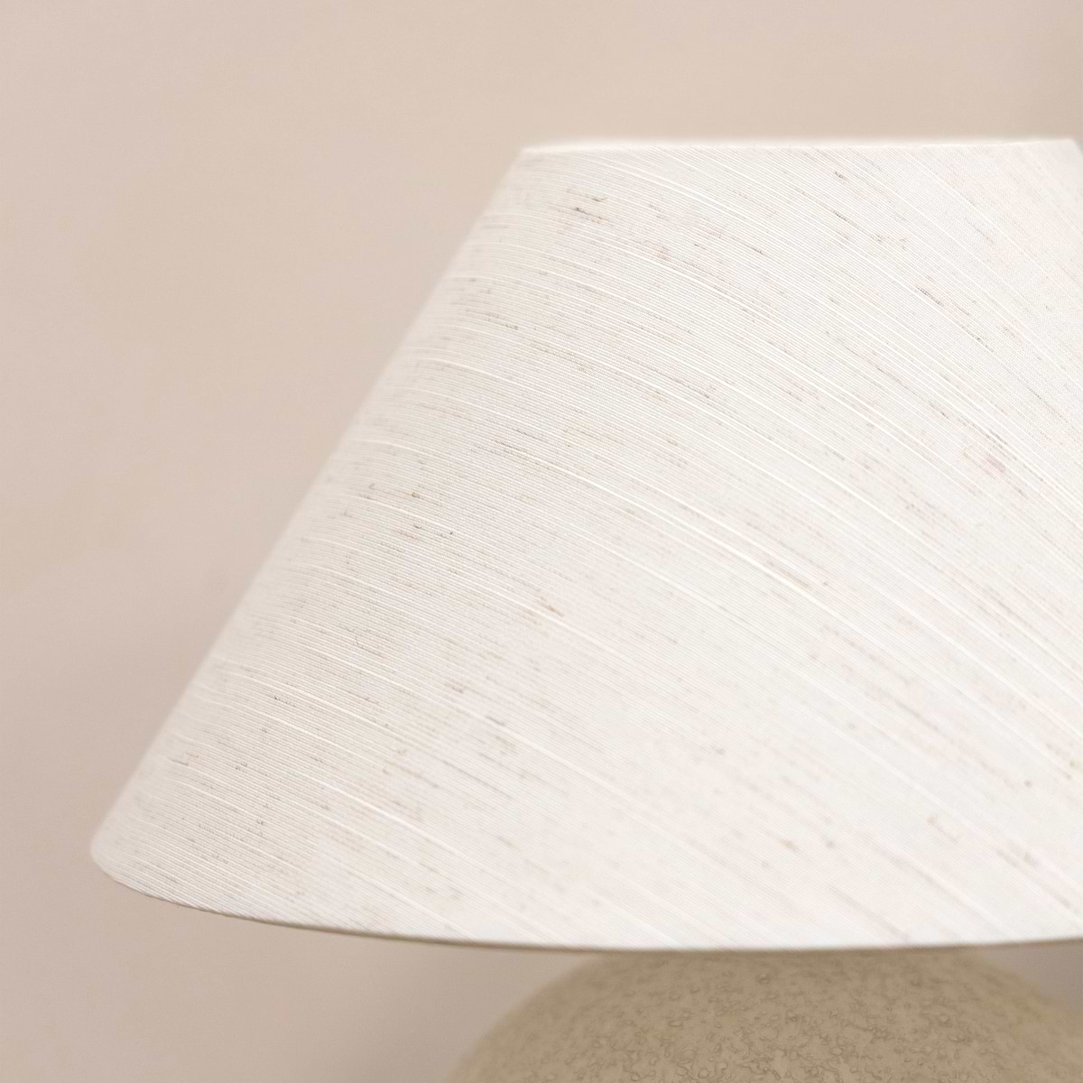 Stone ceramic coolie shade table lamp detail shot of shade