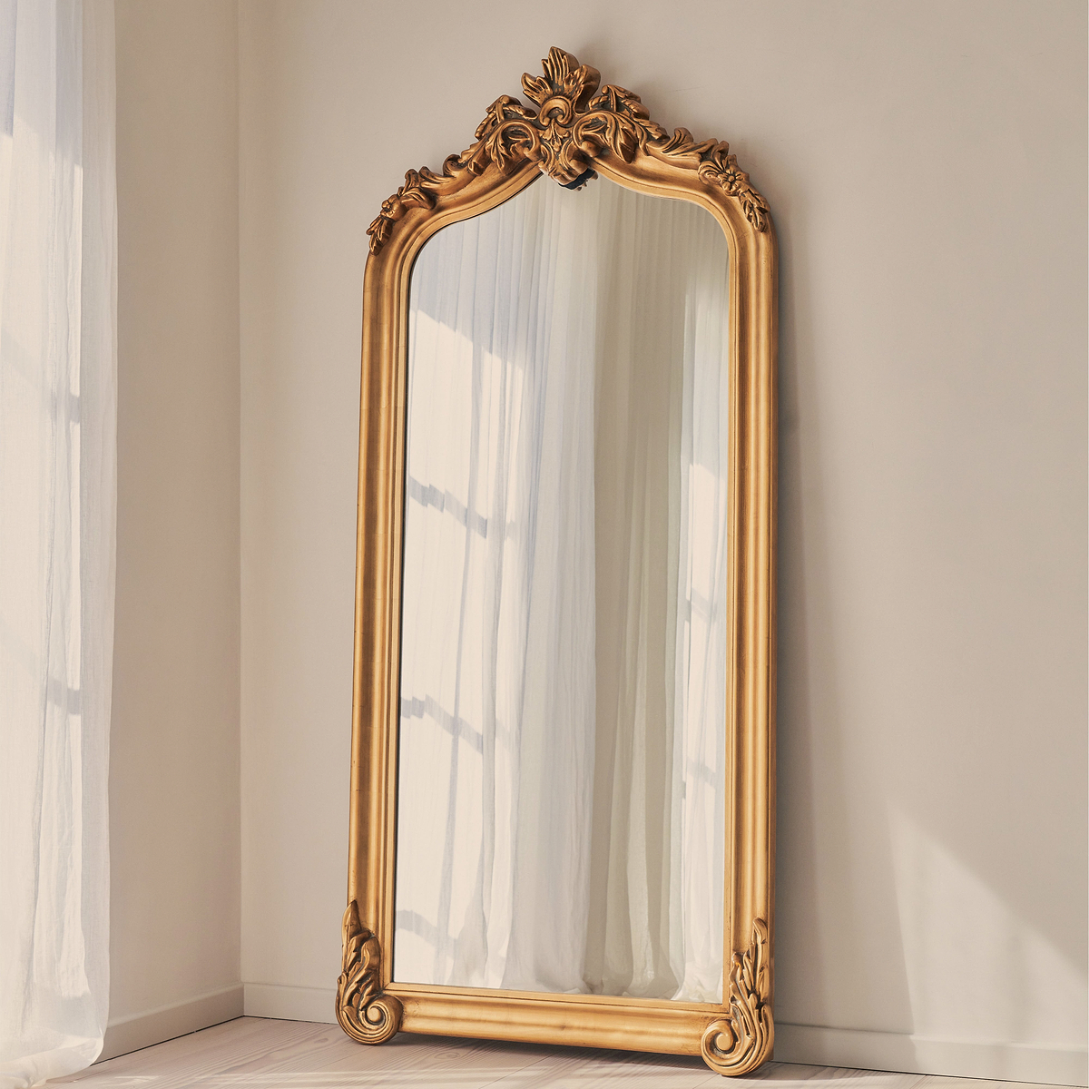 Cristina - Full Length Gold Arched Ornate Mirror 200cm x 90cm
