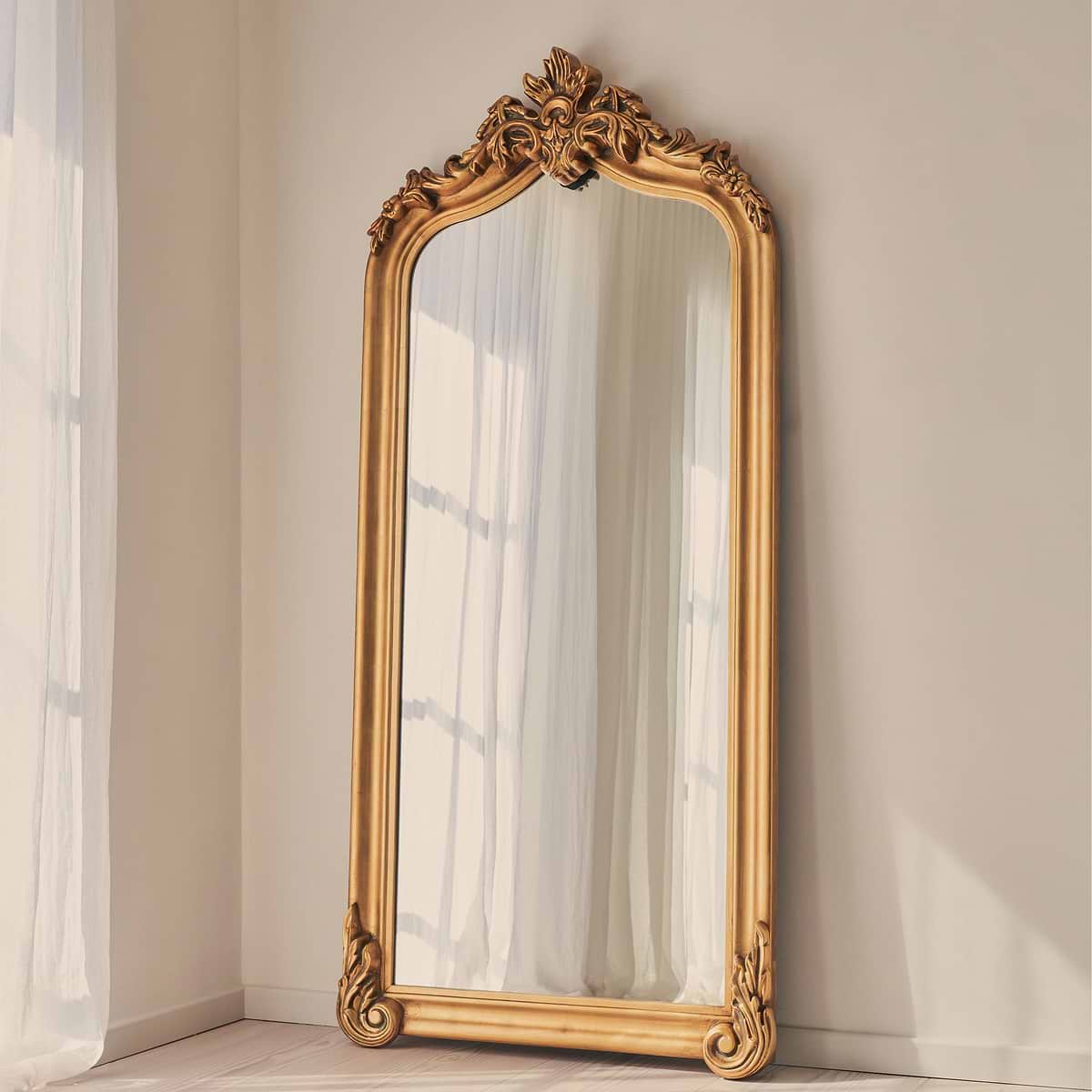 Cristina - Full Length Gold Arched Ornate Mirror 200cm x 90cm
