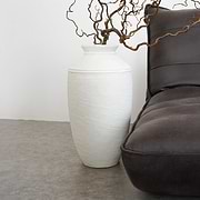 White Textured Terracotta Large Vase