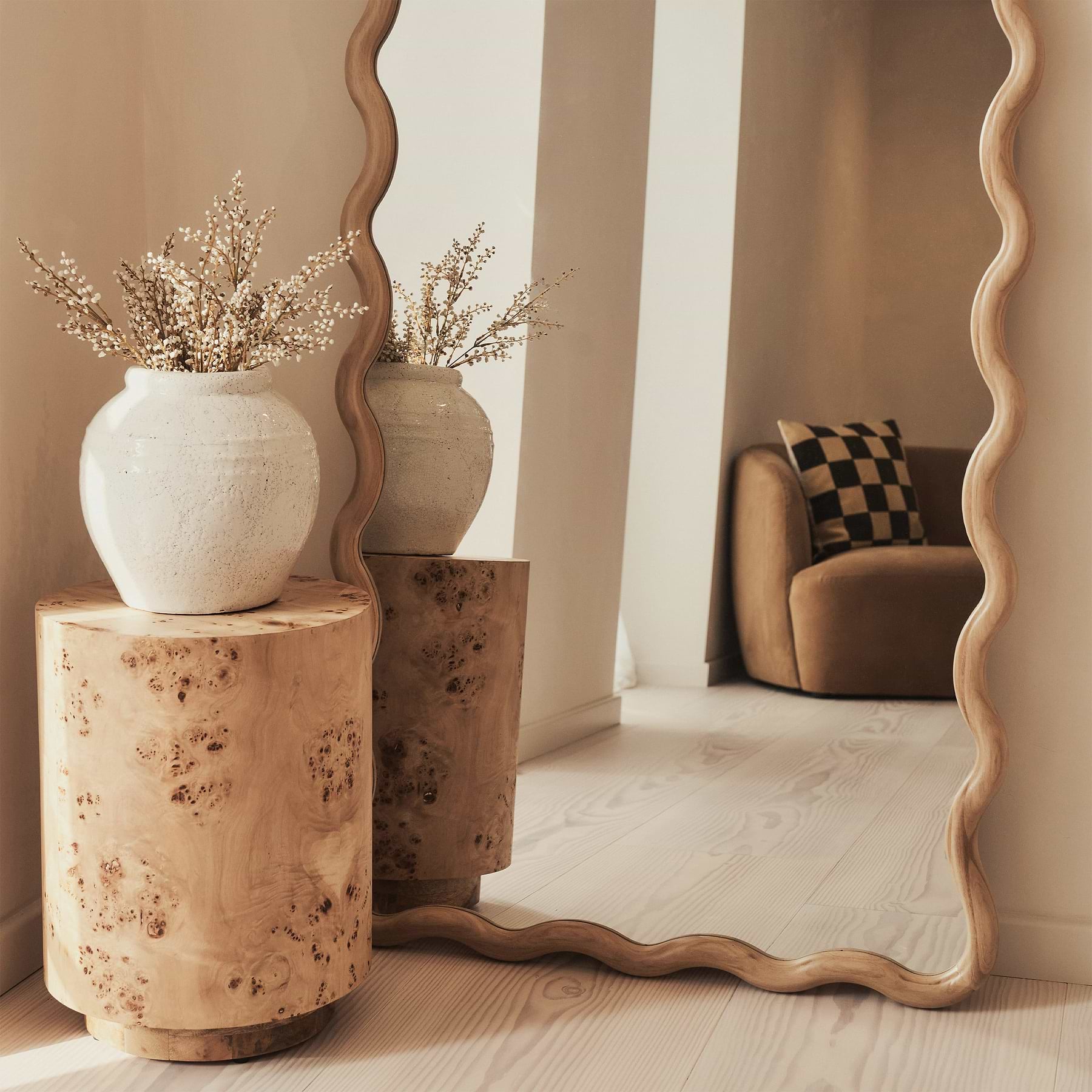 Miroir SAHEL Pleine Longueur · Bois Clair — photo 4