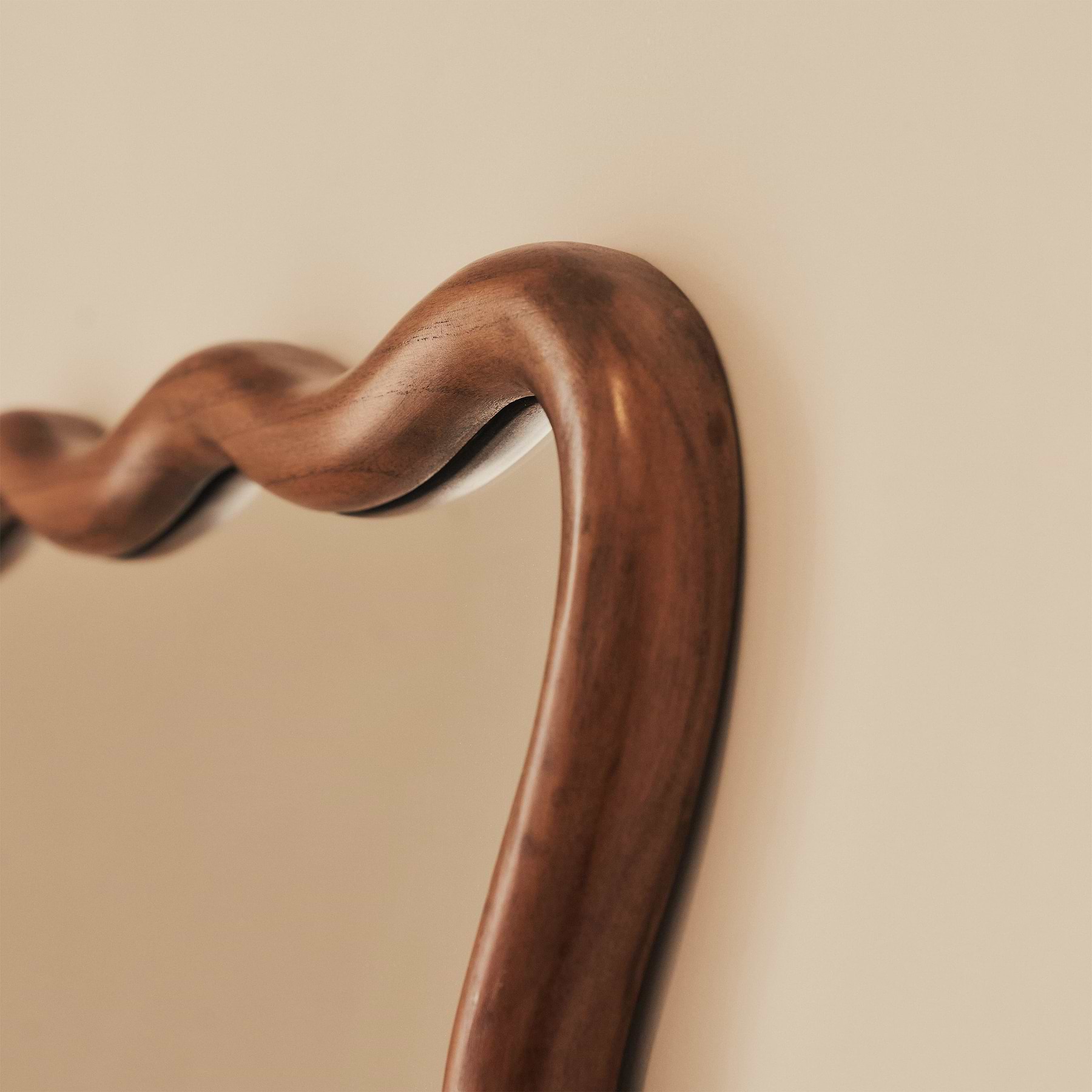 Marea - Dark Wood Wavy Retro Full Length Mirror 170cm x 80cm