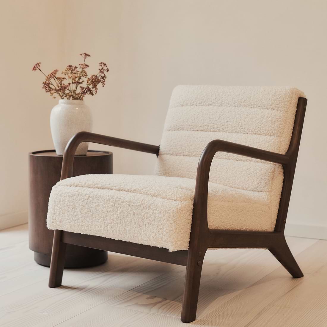 Hudson Boucle Accent Chair & Dark
