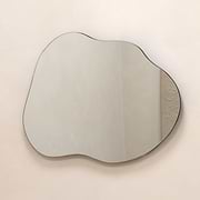 Small Framelsss Pond Mirror displayed on wall