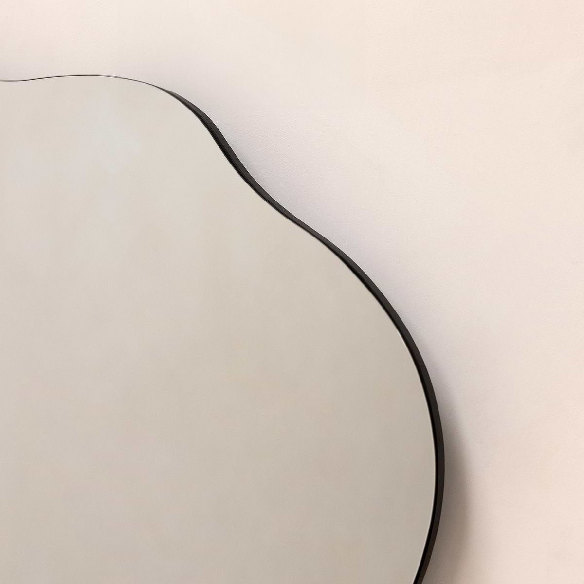 Small Frameless Pond Mirror detail shot of irregular curves