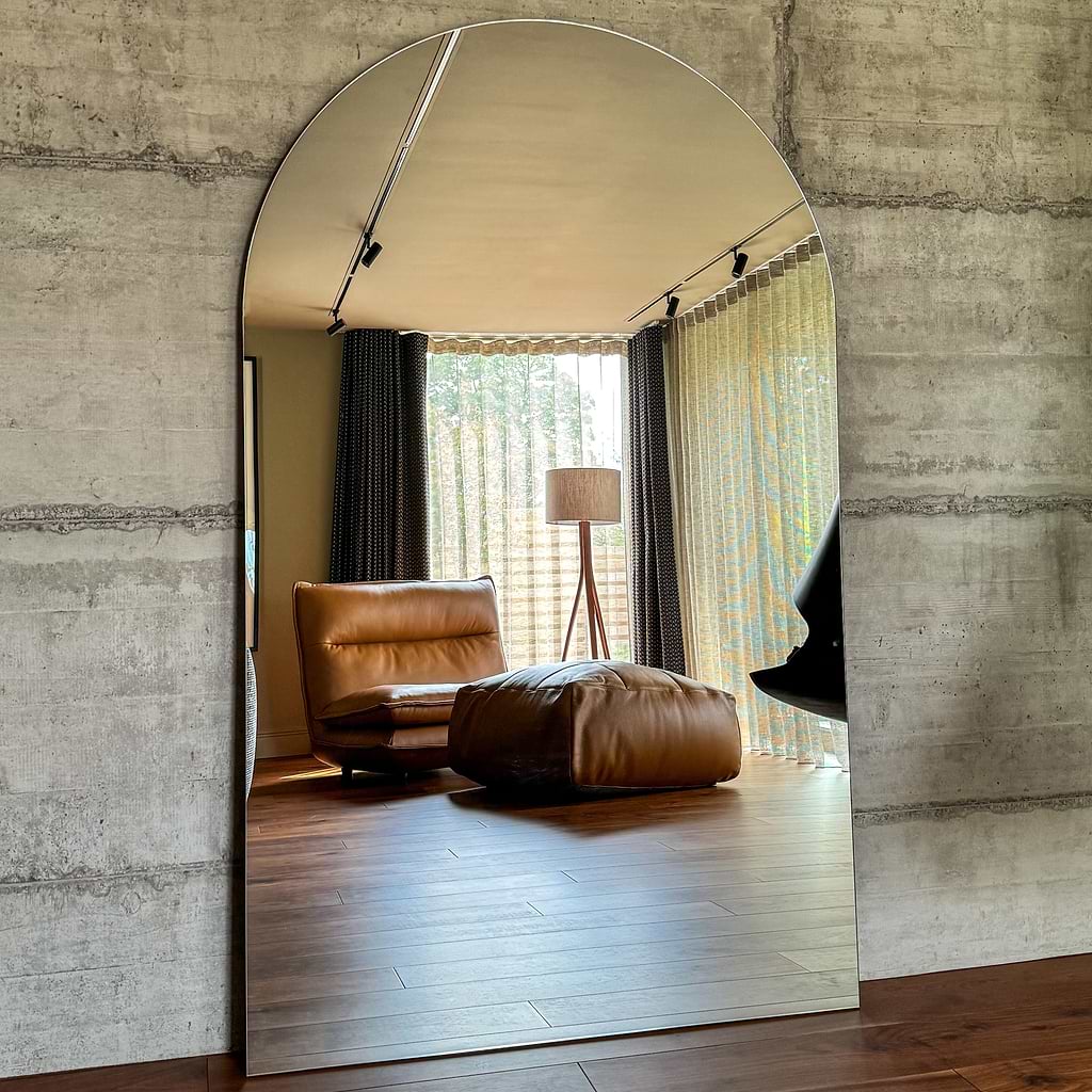 Edge Extra Large Frameless Arched Full Length Mirror 179cm x 110cm