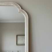 Full Length White Washed Wood Arched Mirror detail shot of arch design