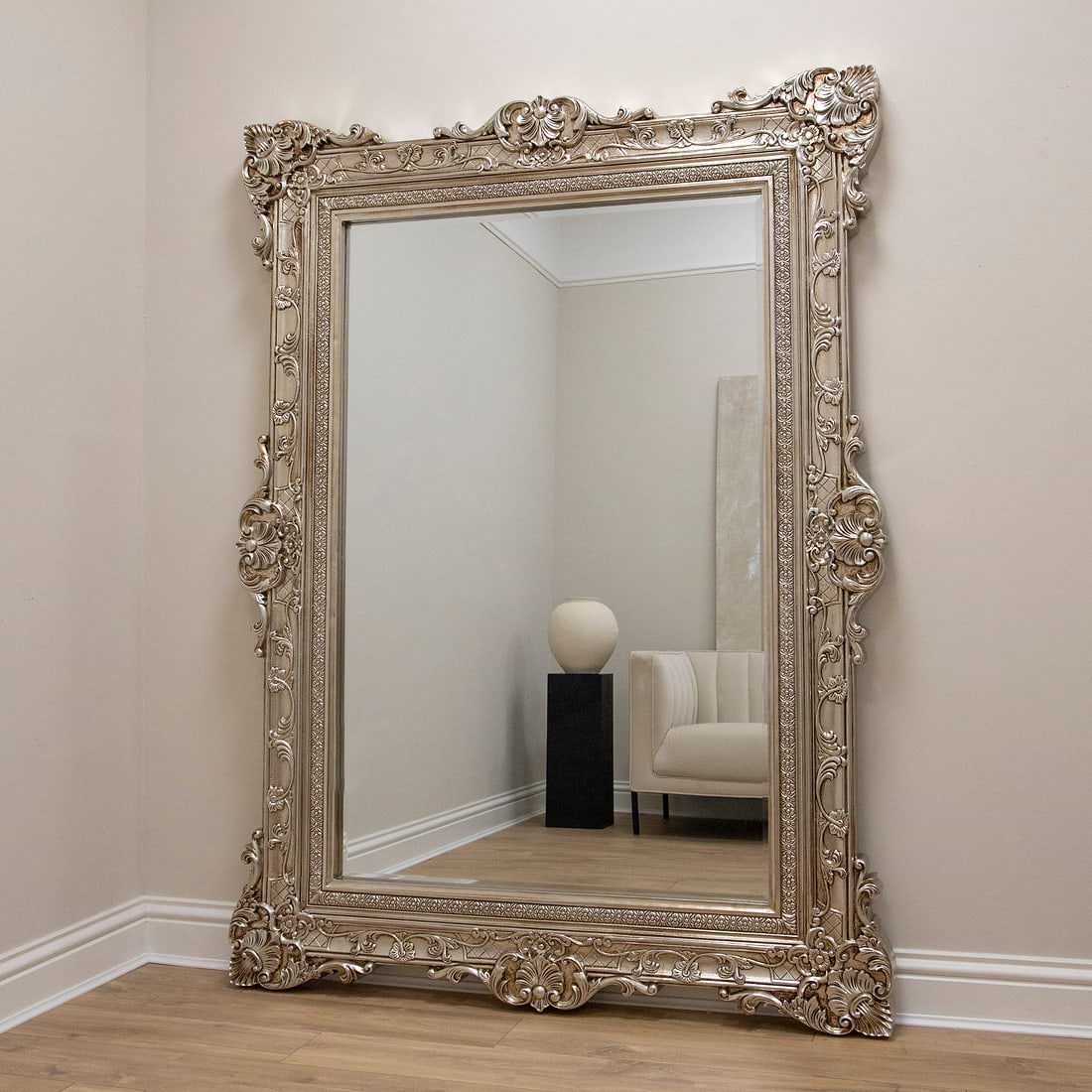 Ella Grande Champagne Ornate Floor Mirror 190cm x 140cm