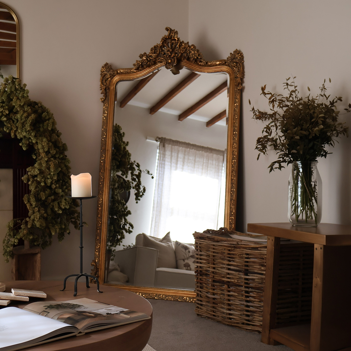 Francesca - Gold Arched Ornate Full Length Mirror 185cm x 100cm