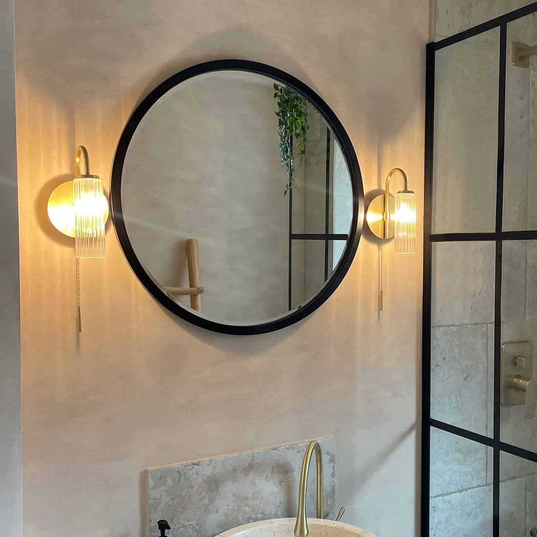 Higgins Metal Modern Round Wall Mirror 60cm x 60cm