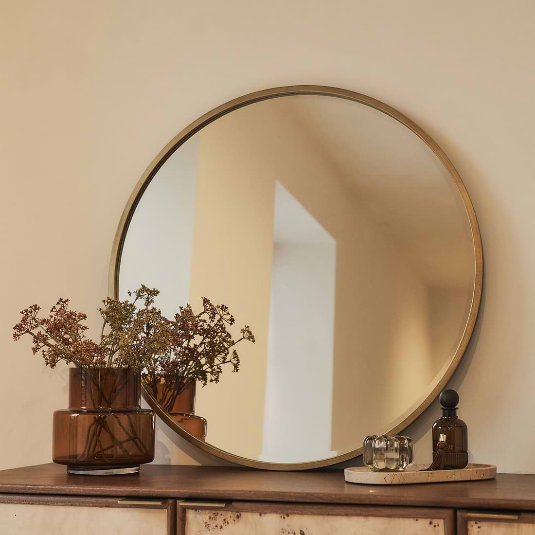 Higgins Metal Modern Round Wall Mirror 80cm x 80cm