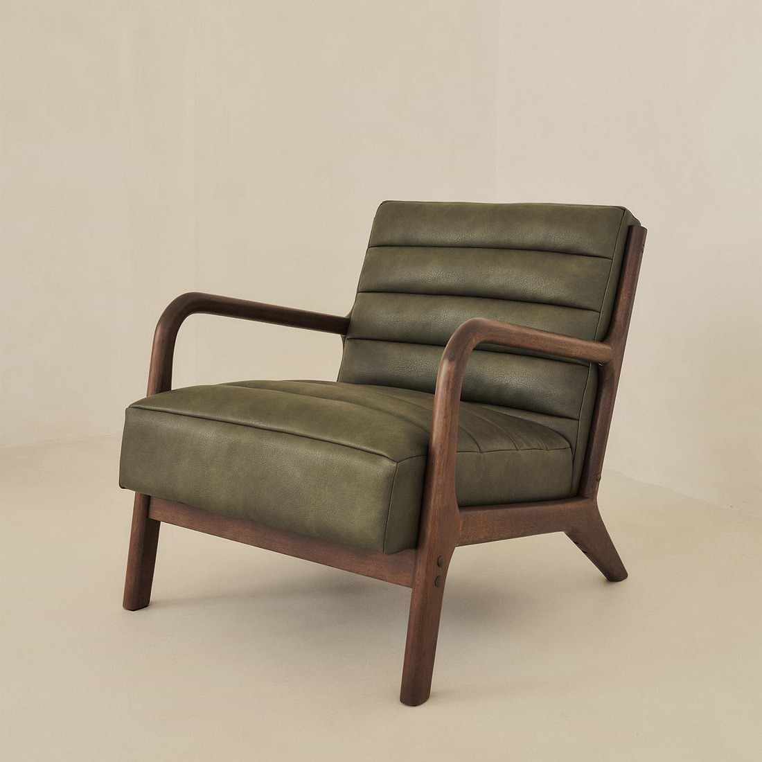 Hudson Leather Accent Chair & Dark