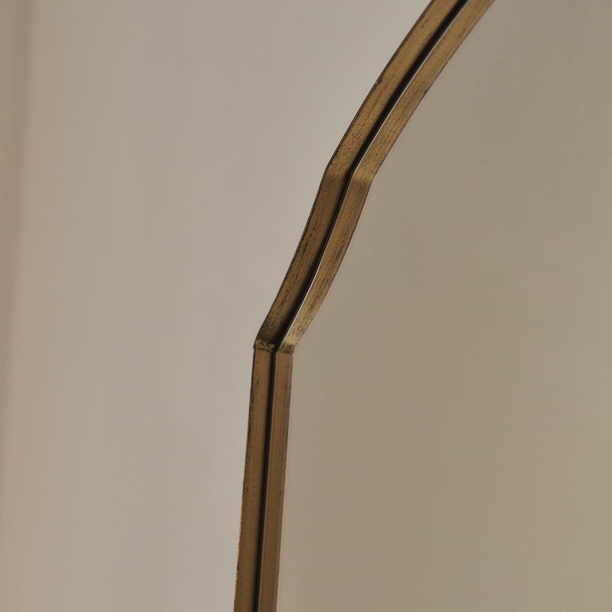 Isla - Gold Arched Metal Overmantle Wall Mirror 120cm x 90cm