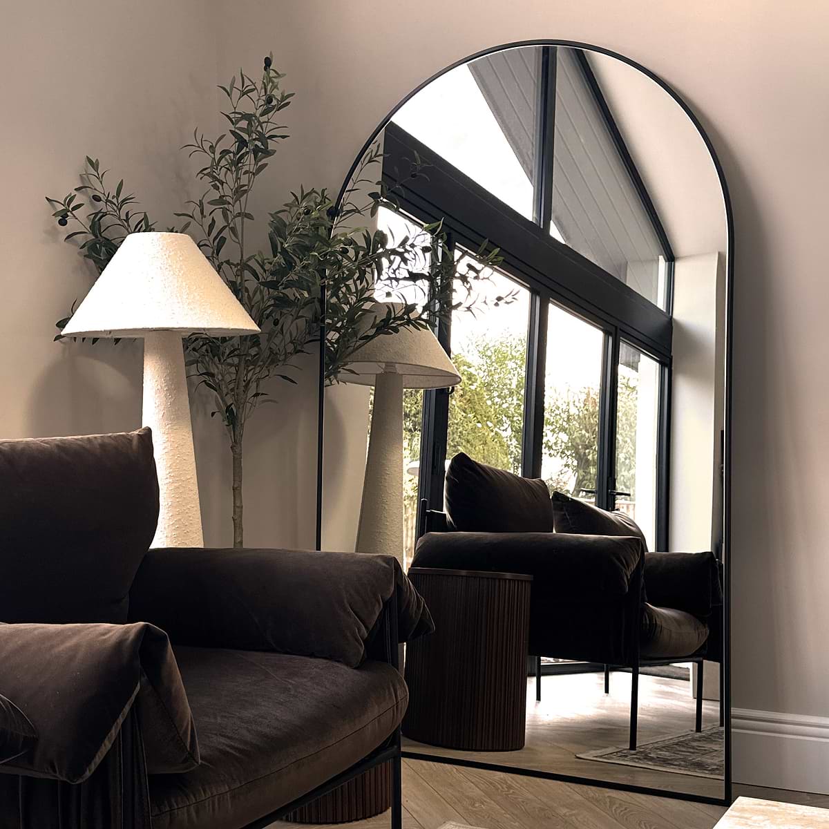 Liberty - Black Full Length Arched Metal Mirror 180cm x 110cm