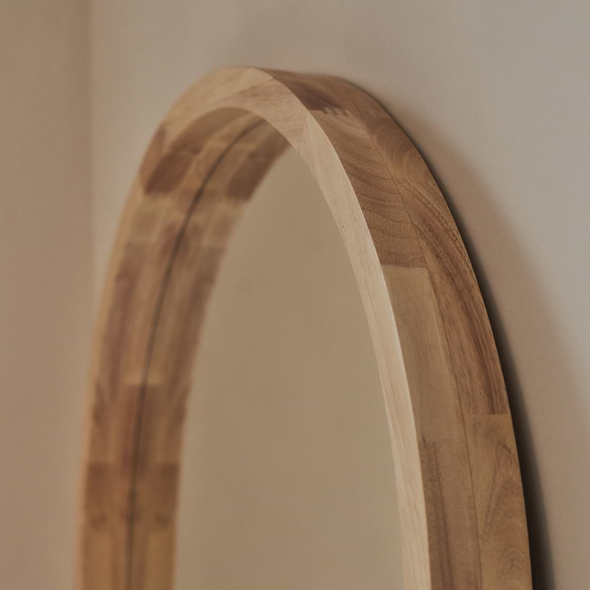Lilia - Full Length Light Wood Arched Wooden Mirror 170cm x 80cm