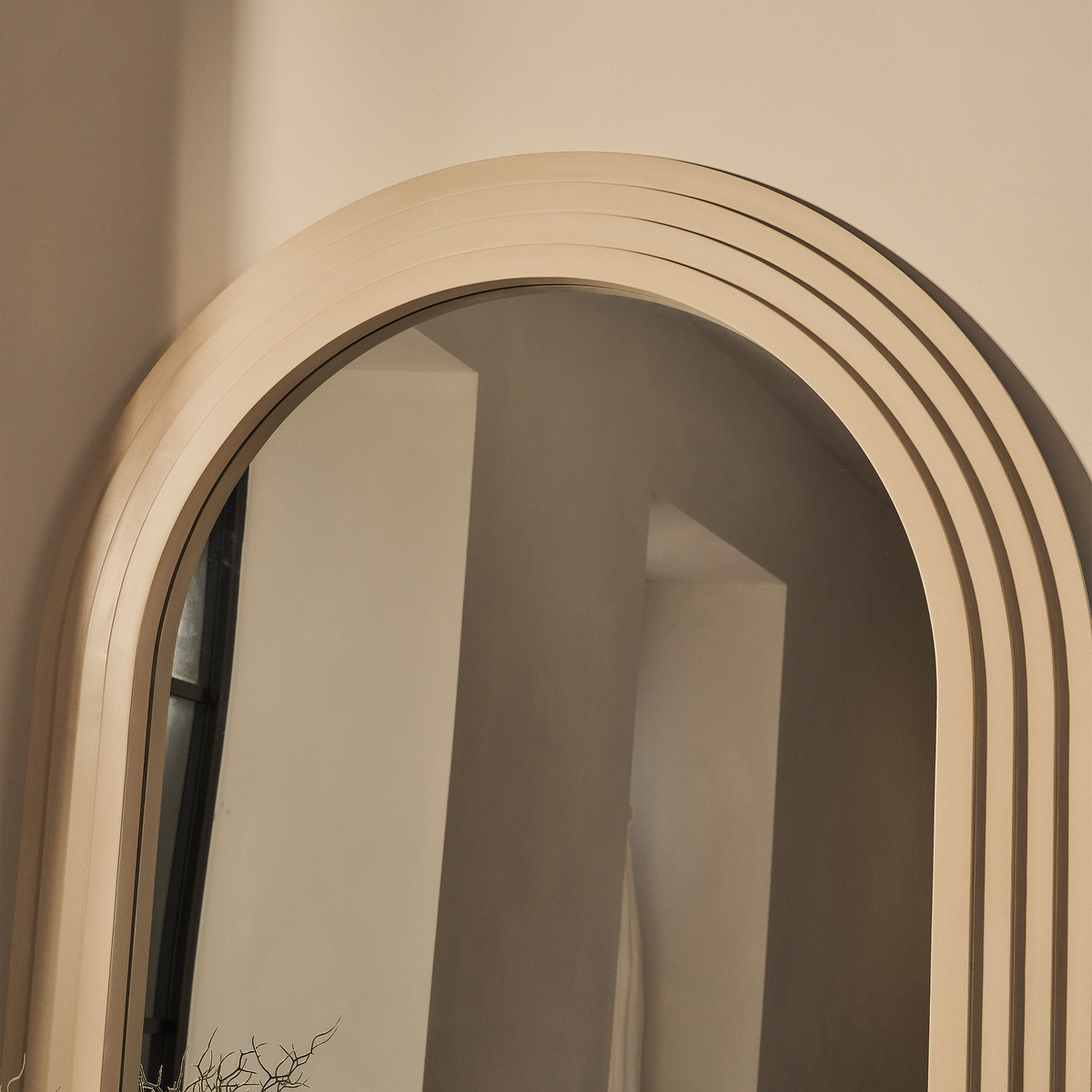 Luciana - Concrete Arched Overmantle Mirror 120cm x 100cm