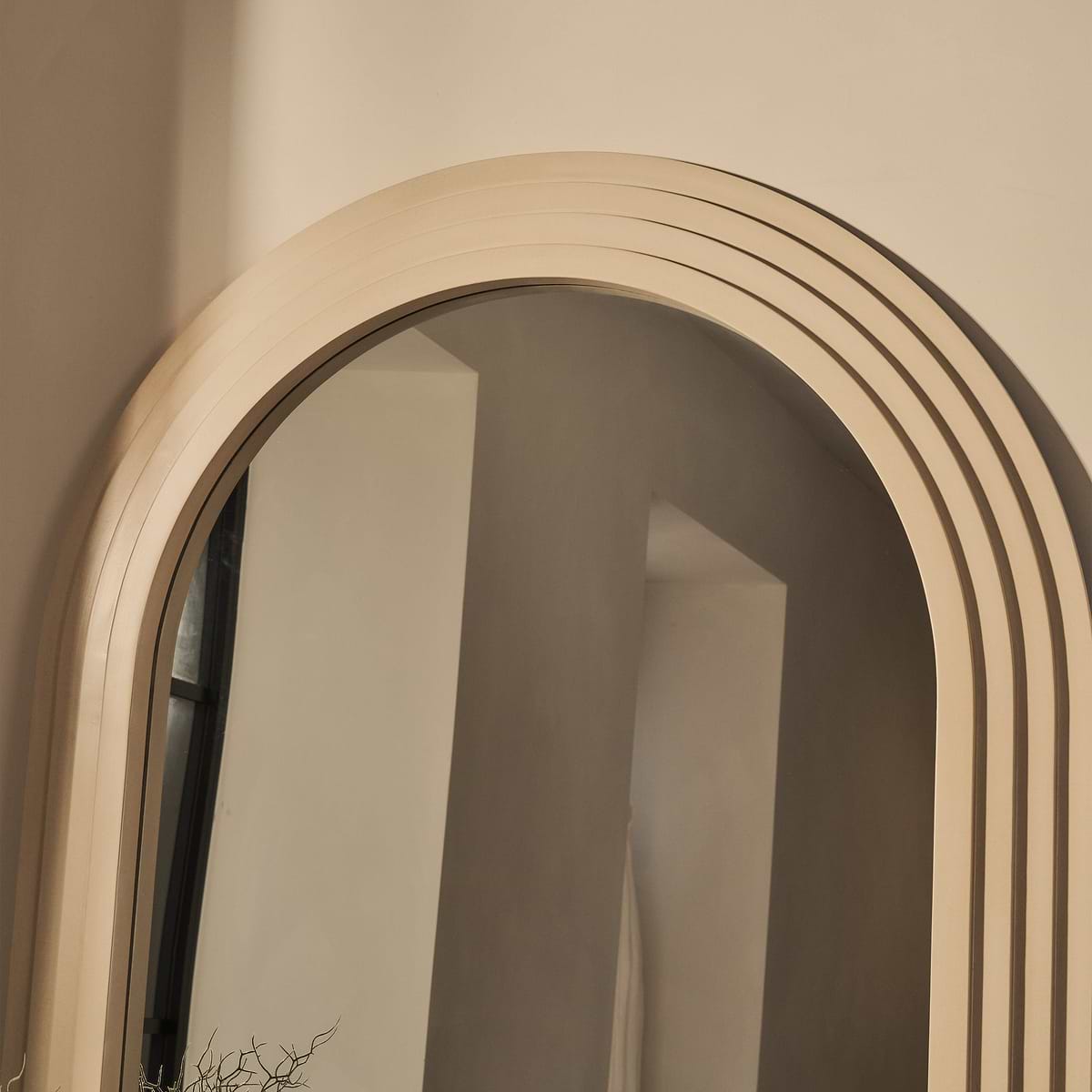 Luciana - Concrete Arched Overmantle Mirror 120cm x 100cm