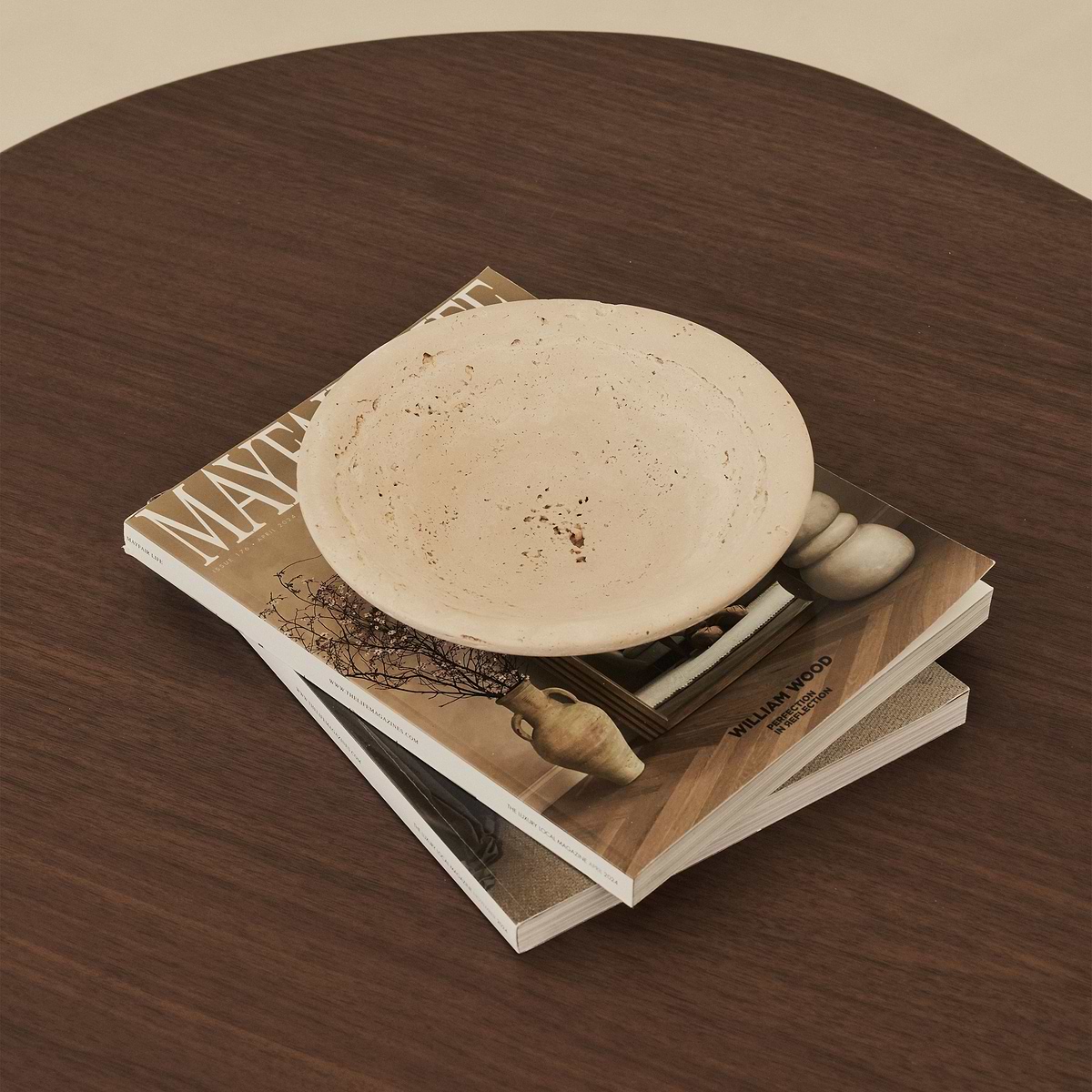 Marbelle - Cream Travertine Decorative Bowl