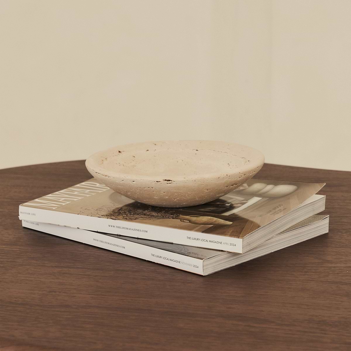 Marbelle - Cream Travertine Decorative Bowl