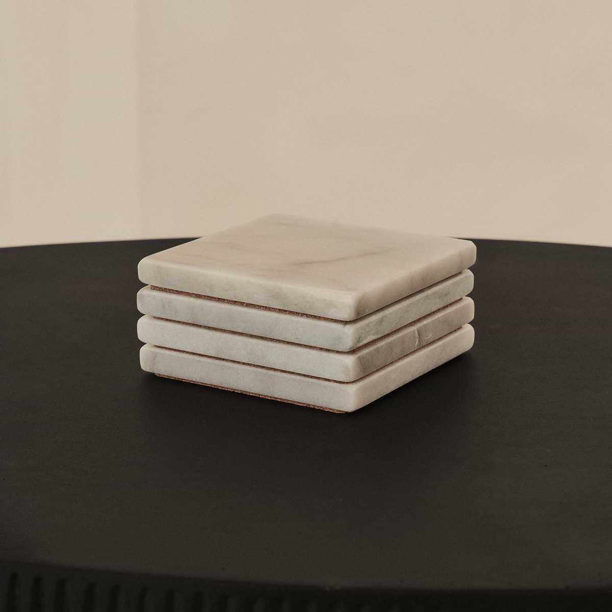 Marbelle - White Marble Coasters Set of 4 Square