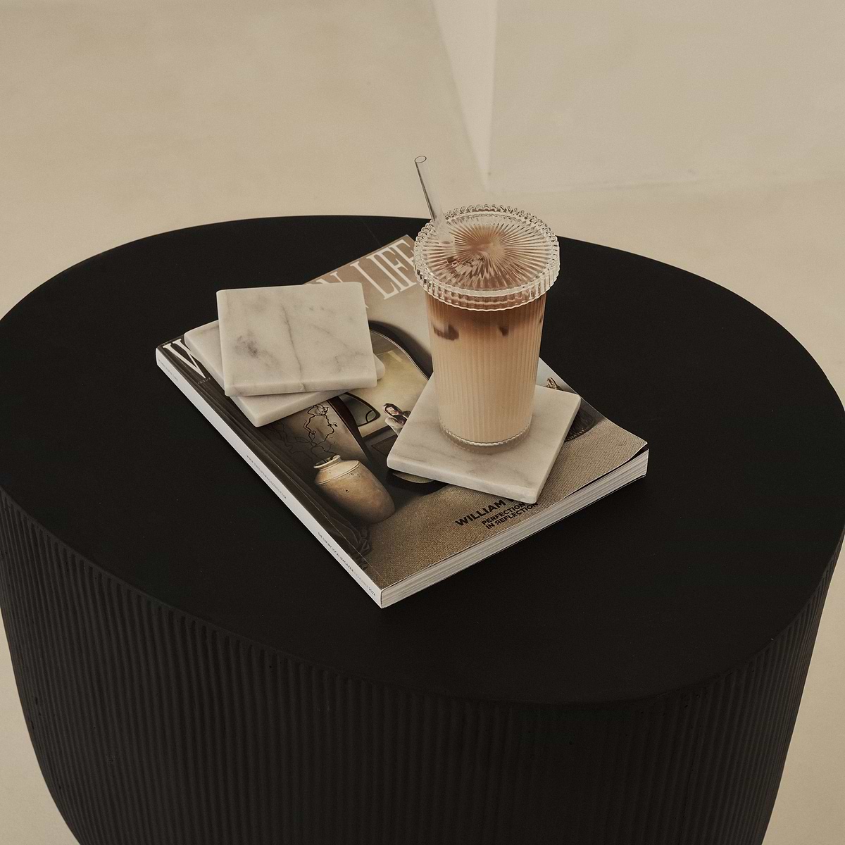 Marbelle - White Marble Coasters Set of 4 Square