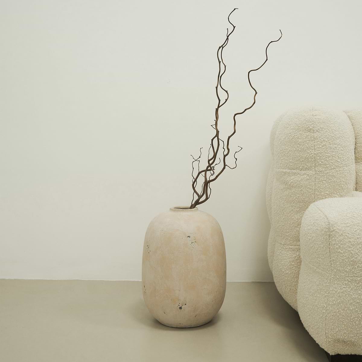 Sand Textured Terracotta Large Vase in a typical setting