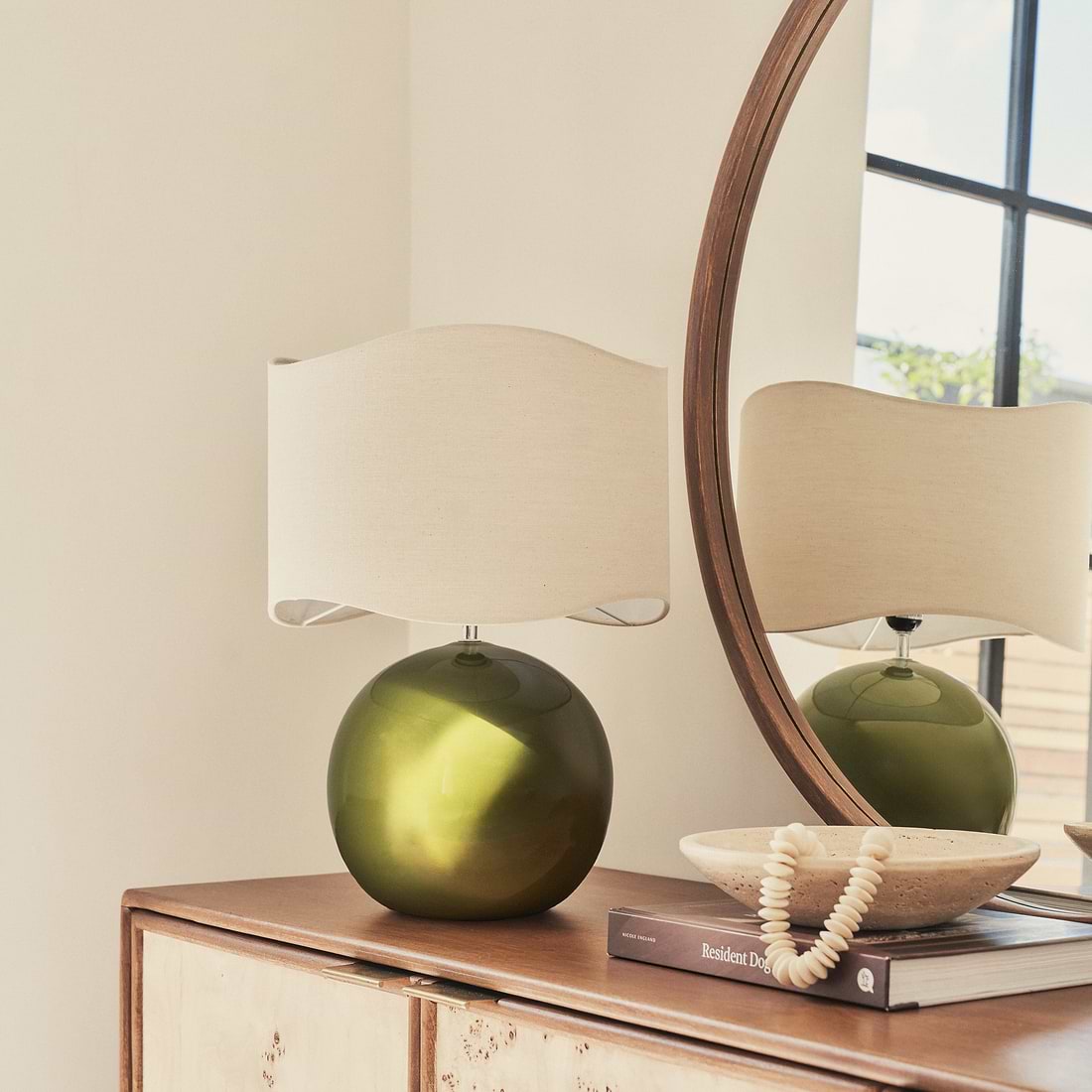 Olera Gloss Ceramic Wave Shade Table Lamp