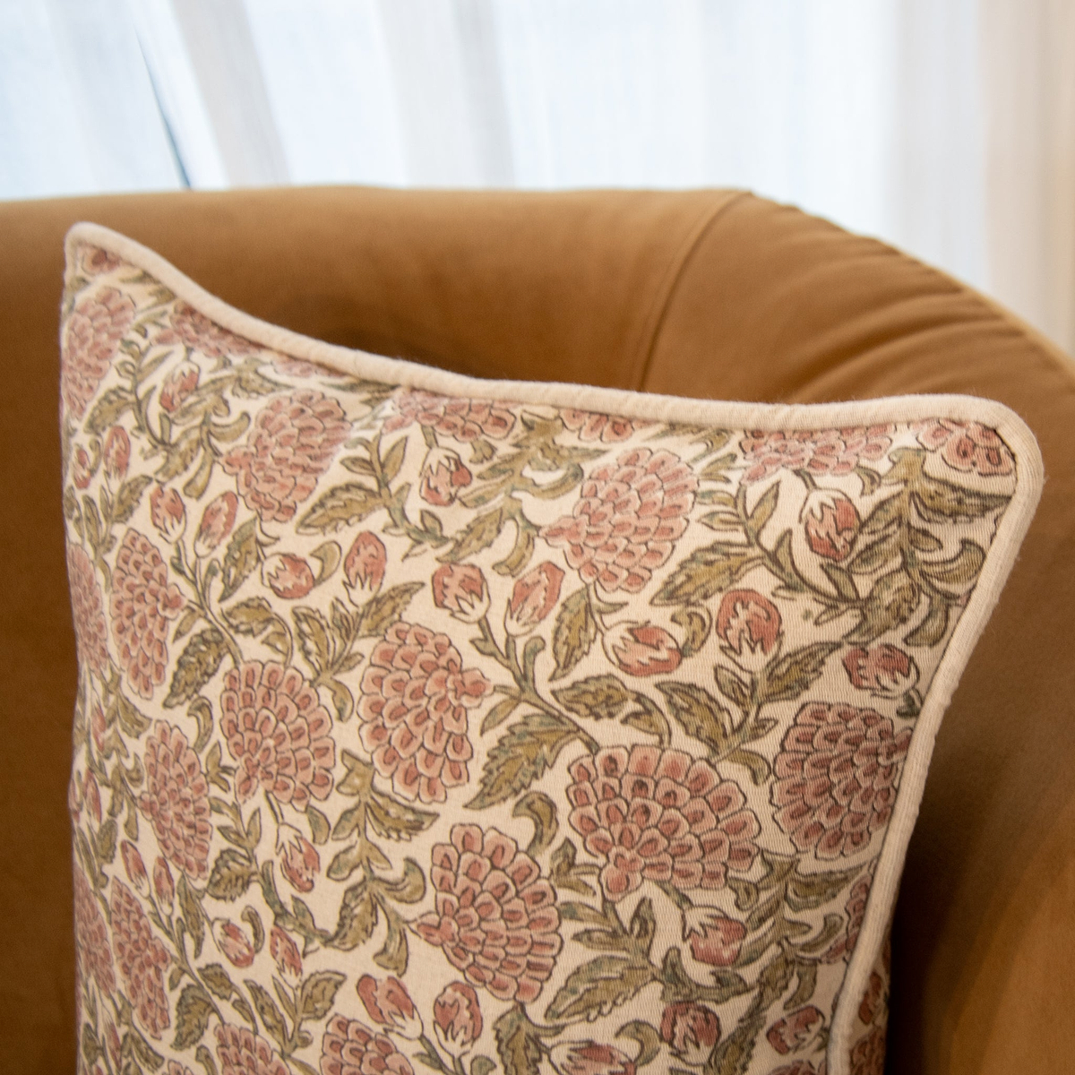Erisha - Rose Printed Fabric Cushion