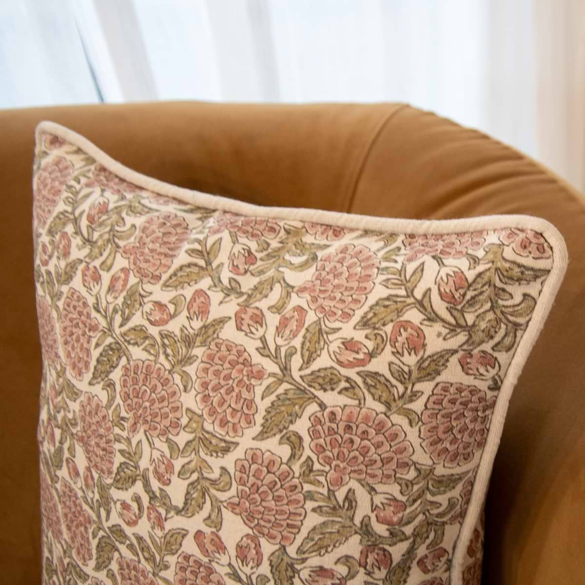 Erisha - Rose Printed Fabric Cushion