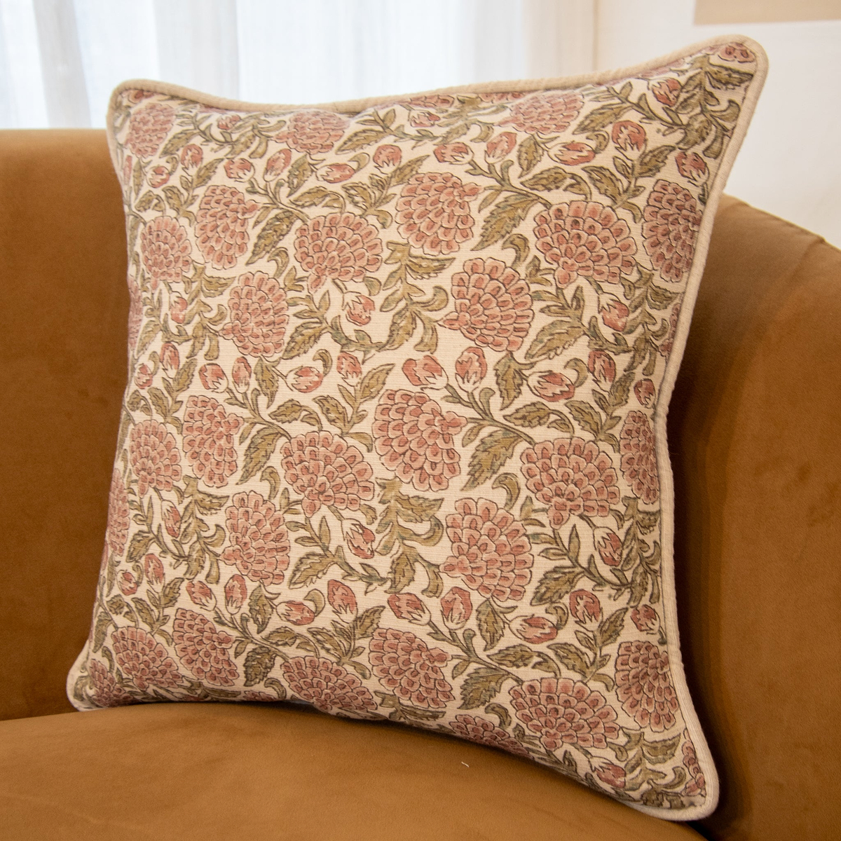 Erisha - Rose Printed Fabric Cushion