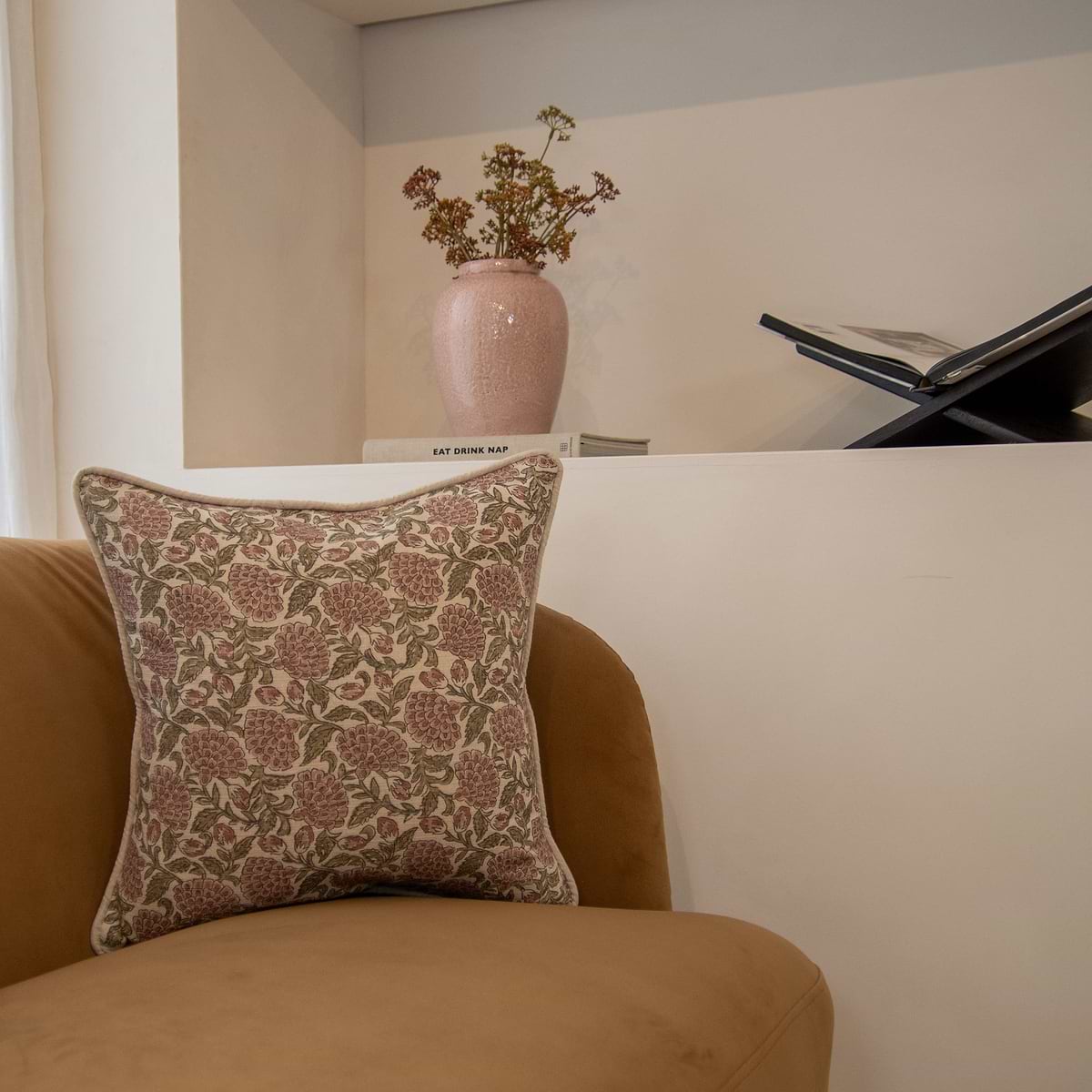 Erisha - Rose Printed Fabric Cushion