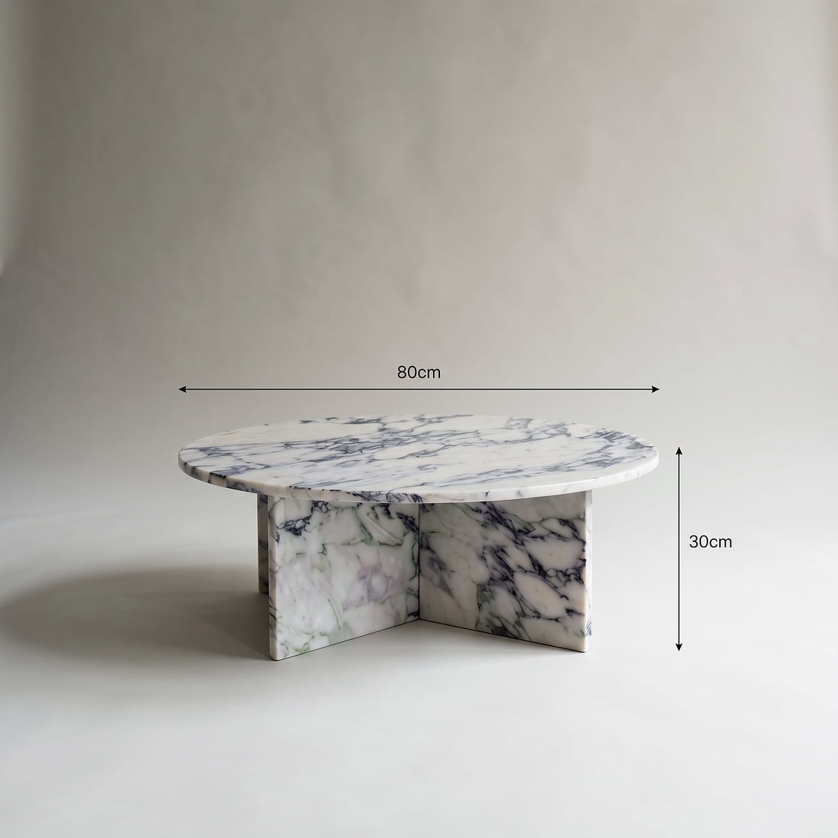Ravello - Arabescato Round Premium Solid Marble Coffee Table