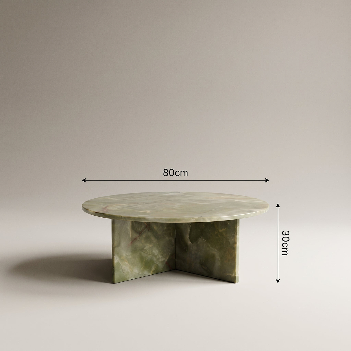 Ravello - Green Onyx Round Premium Solid Marble Coffee Table