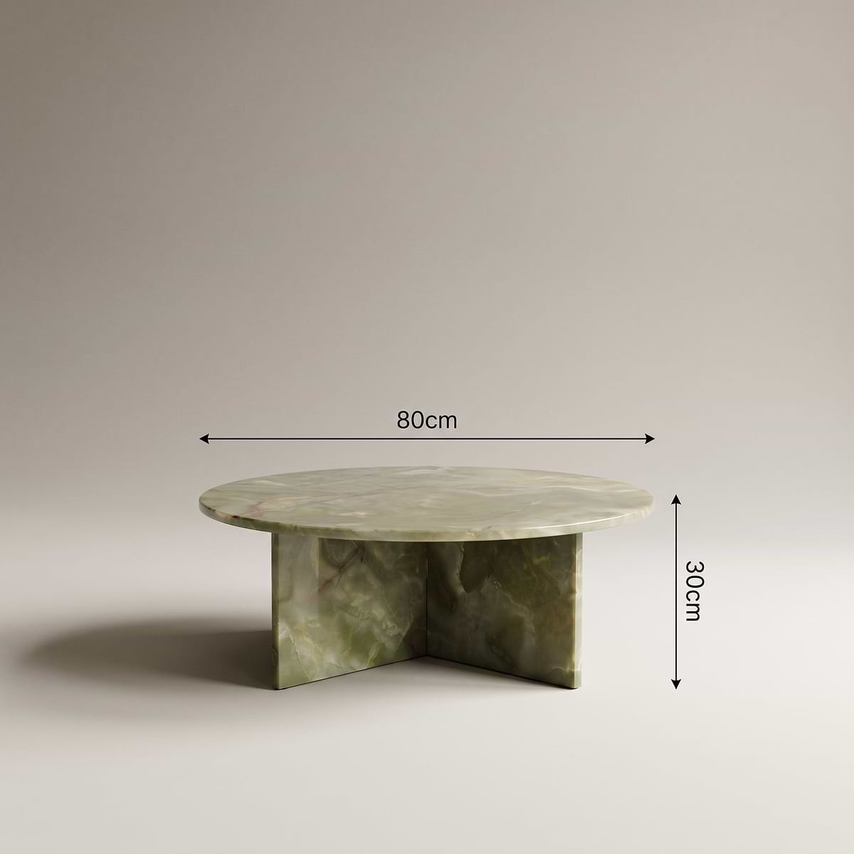 Ravello - Green Onyx Round Premium Solid Marble Coffee Table