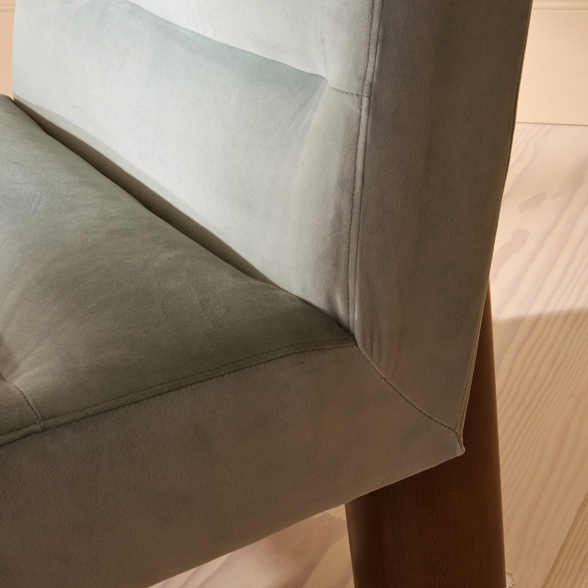Rowan - Velvet Accent Chair Blue & Dark Wood