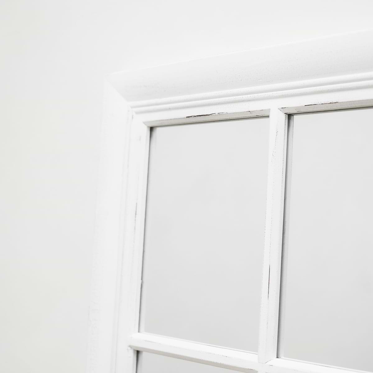 Sasha - White Shabby Chic Full Length Window Mirror 180cm x 100cm
