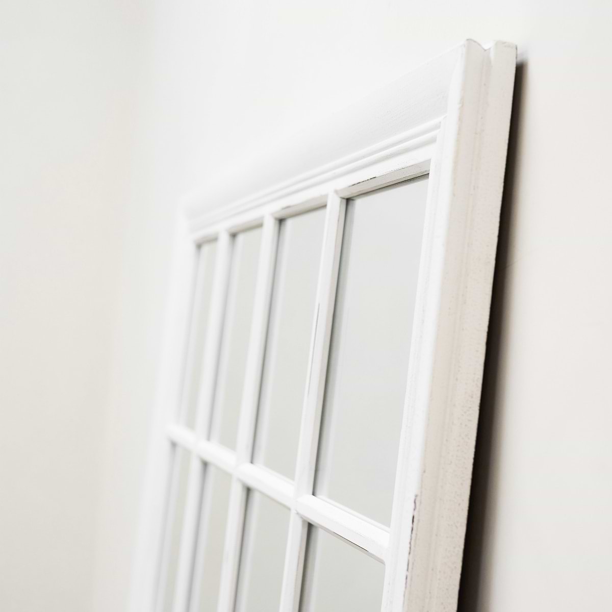 Sasha - White Shabby Chic Full Length Window Mirror 180cm x 100cm