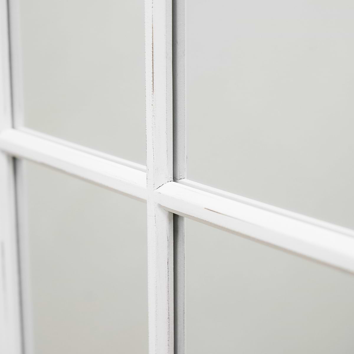 Sasha - White Shabby Chic Full Length Window Mirror 180cm x 100cm