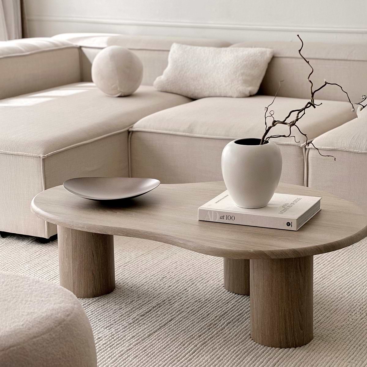 Savanna - Large Washed Wood Irregular Wooden Coffee Table