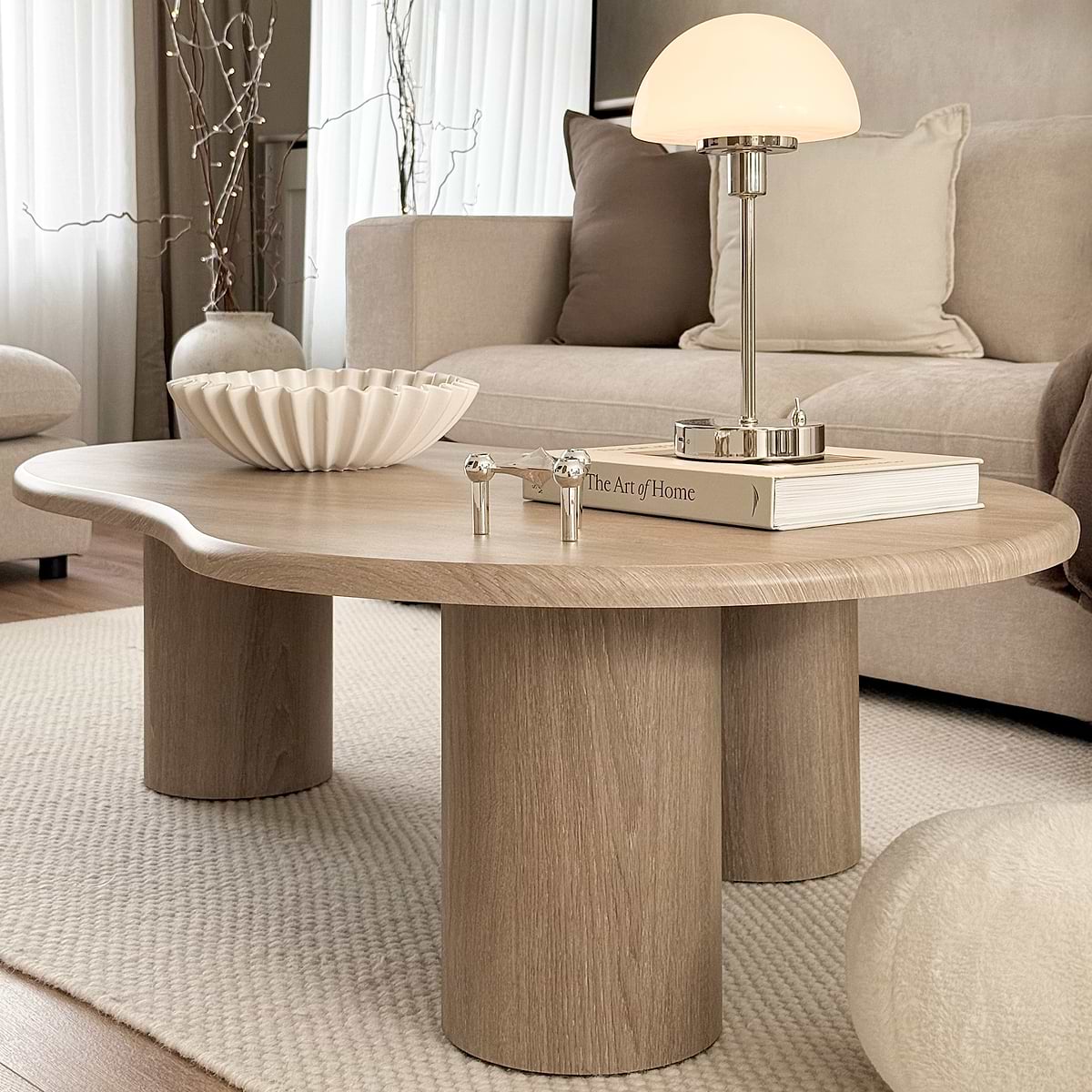 Savanna - Large Washed Wood Irregular Wooden Coffee Table