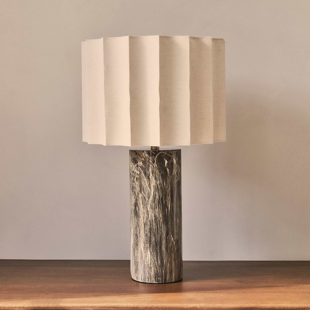 Castella - Dark Emperador Scallop Shade Table Lamp