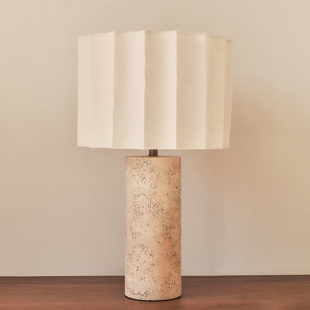 Castella - Travertine Scallop Shade Table Lamp