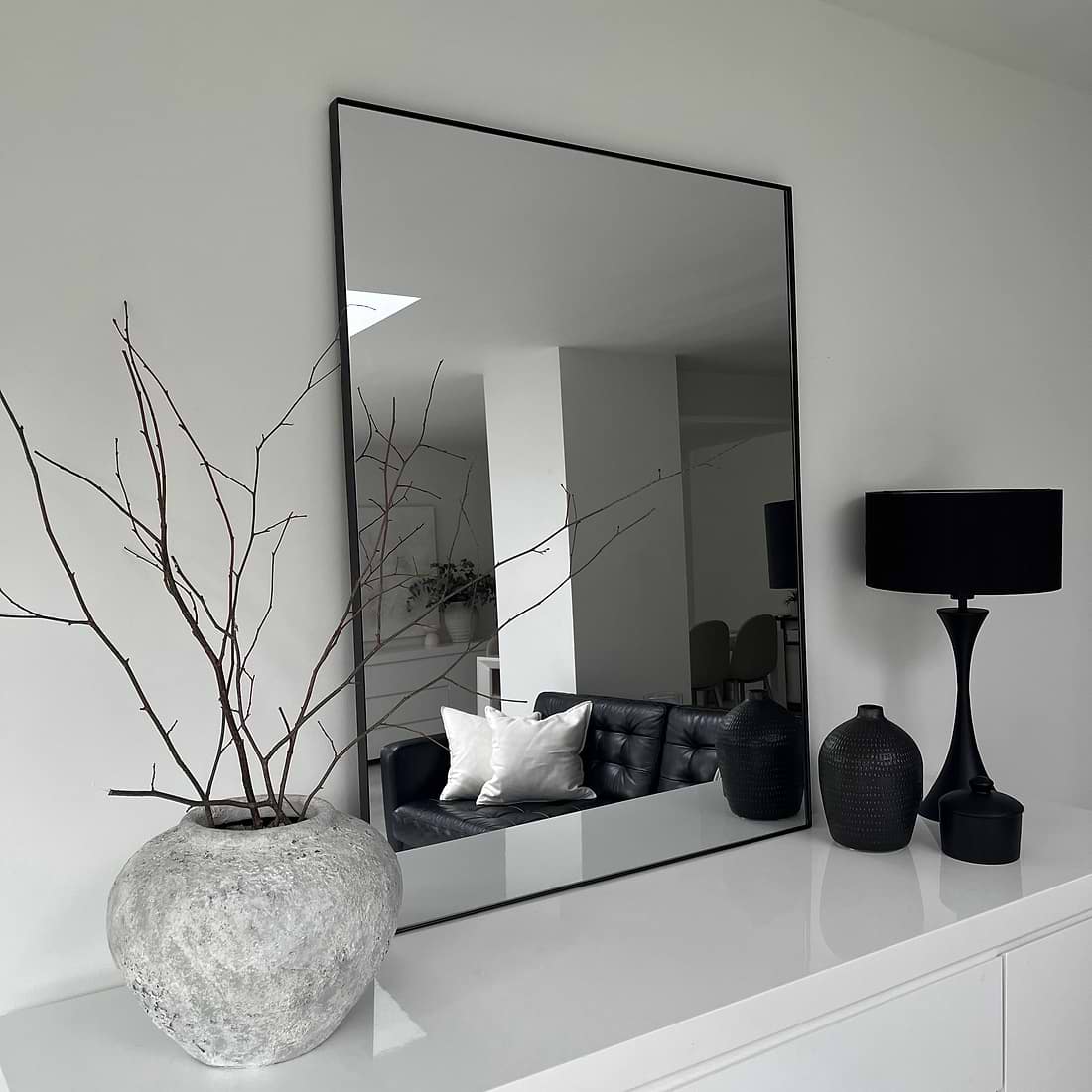 Theo Rectangular Metal Large Wall Mirror 120cm x 90cm