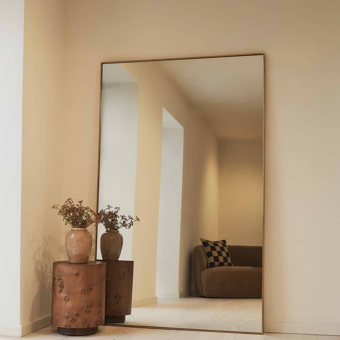 Theo Full Length Rectangular Extra Large Metal Mirror 190cm x 120cm
