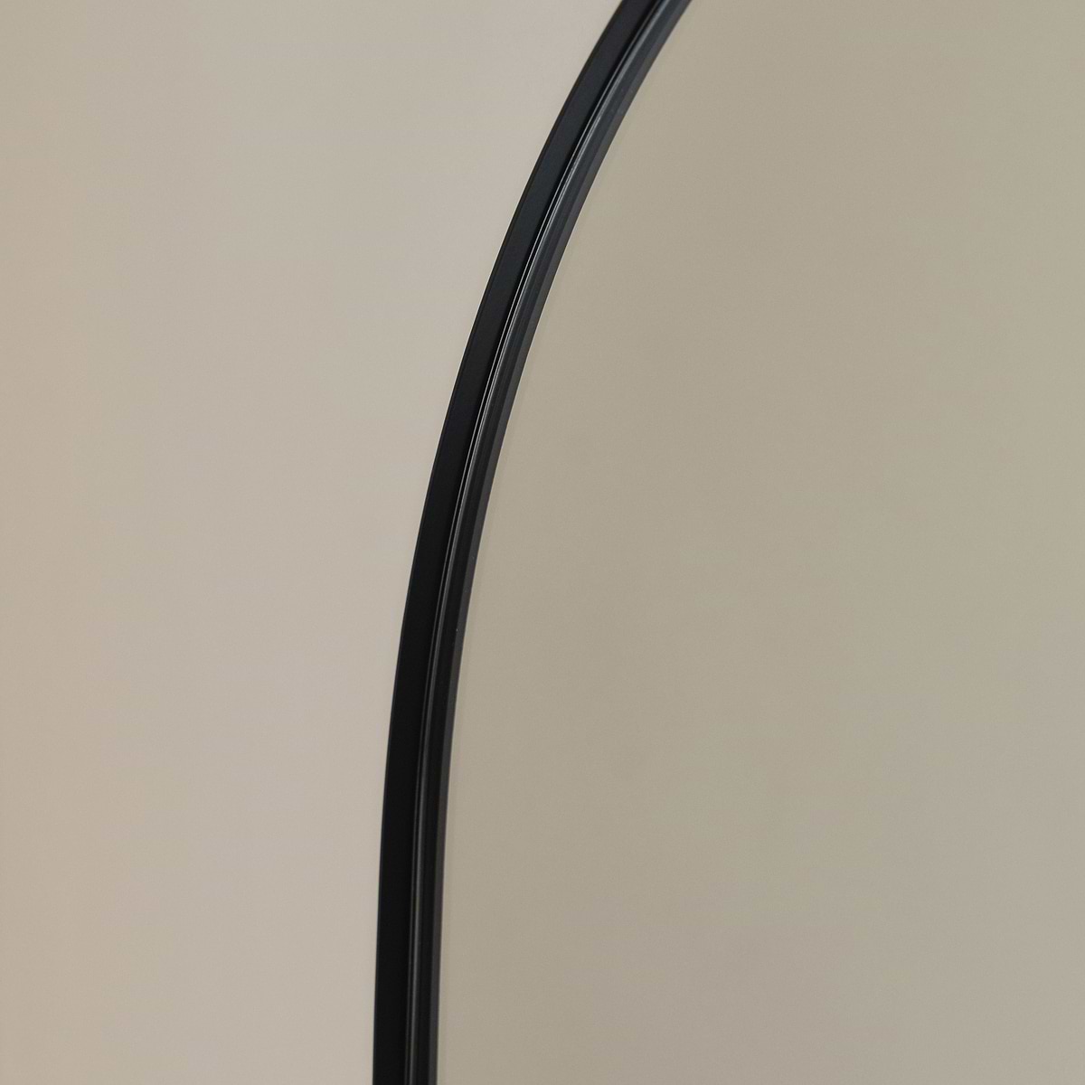 Theo - Full Length Black Arched Large Metal Mirror 160cm x 50cm