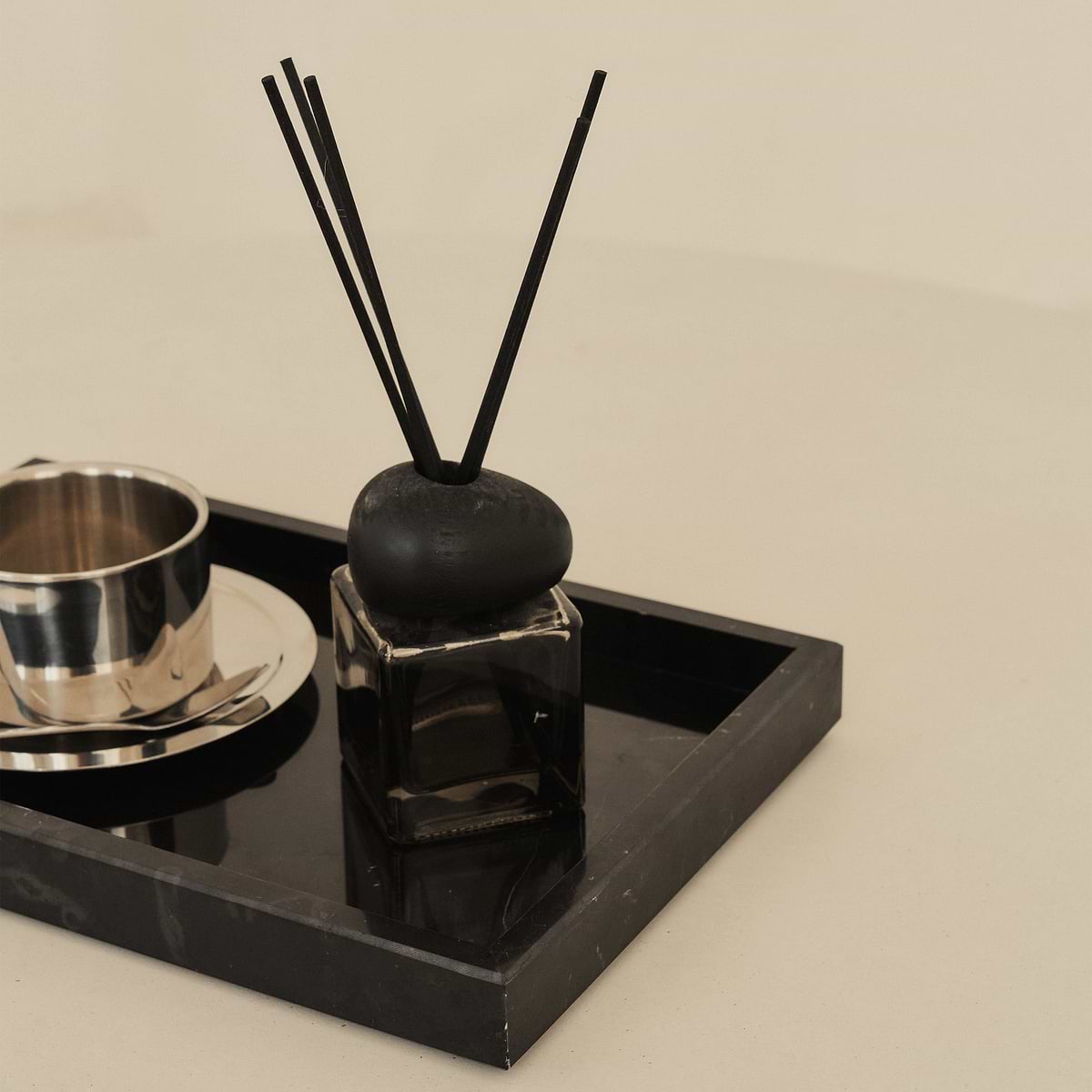 Travara - Black Marble Large Rectangular Decorative Tray